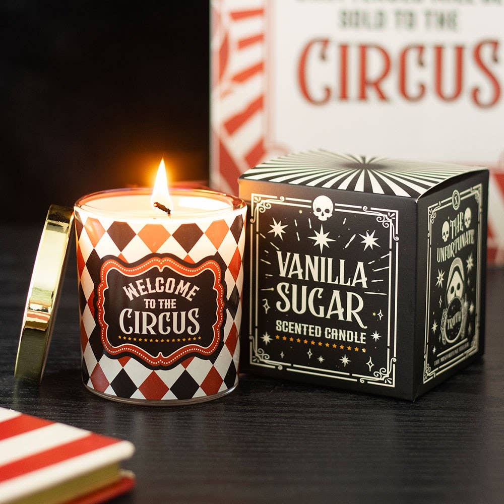 Mystic Circus Doftljus Med Vanilj och Socker – Gotisk Cirkusdesign