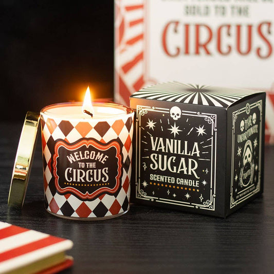 Mystic Circus Doftljus Med Vanilj och Socker – Gotisk Cirkusdesign
