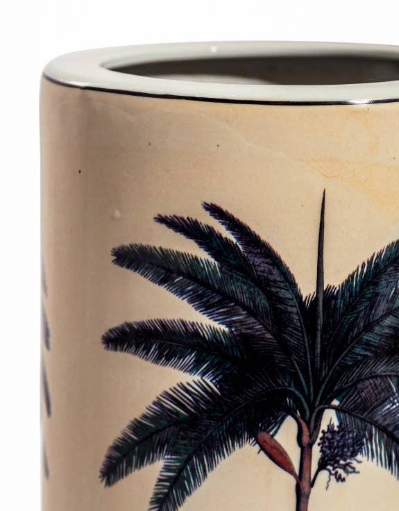 Paraplyställ i Keramik Med Palm och Heraldiskt Emblem