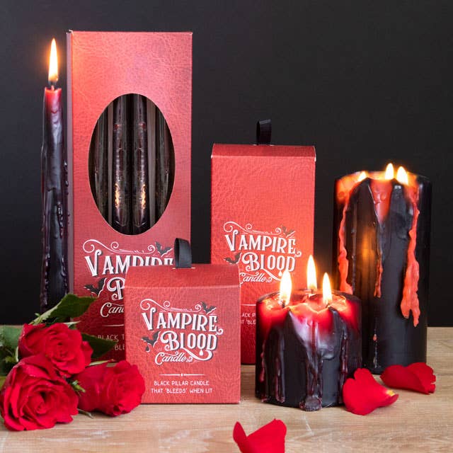 Vampyrblod Gotiska Ljus Svart och Röd – Set med 8