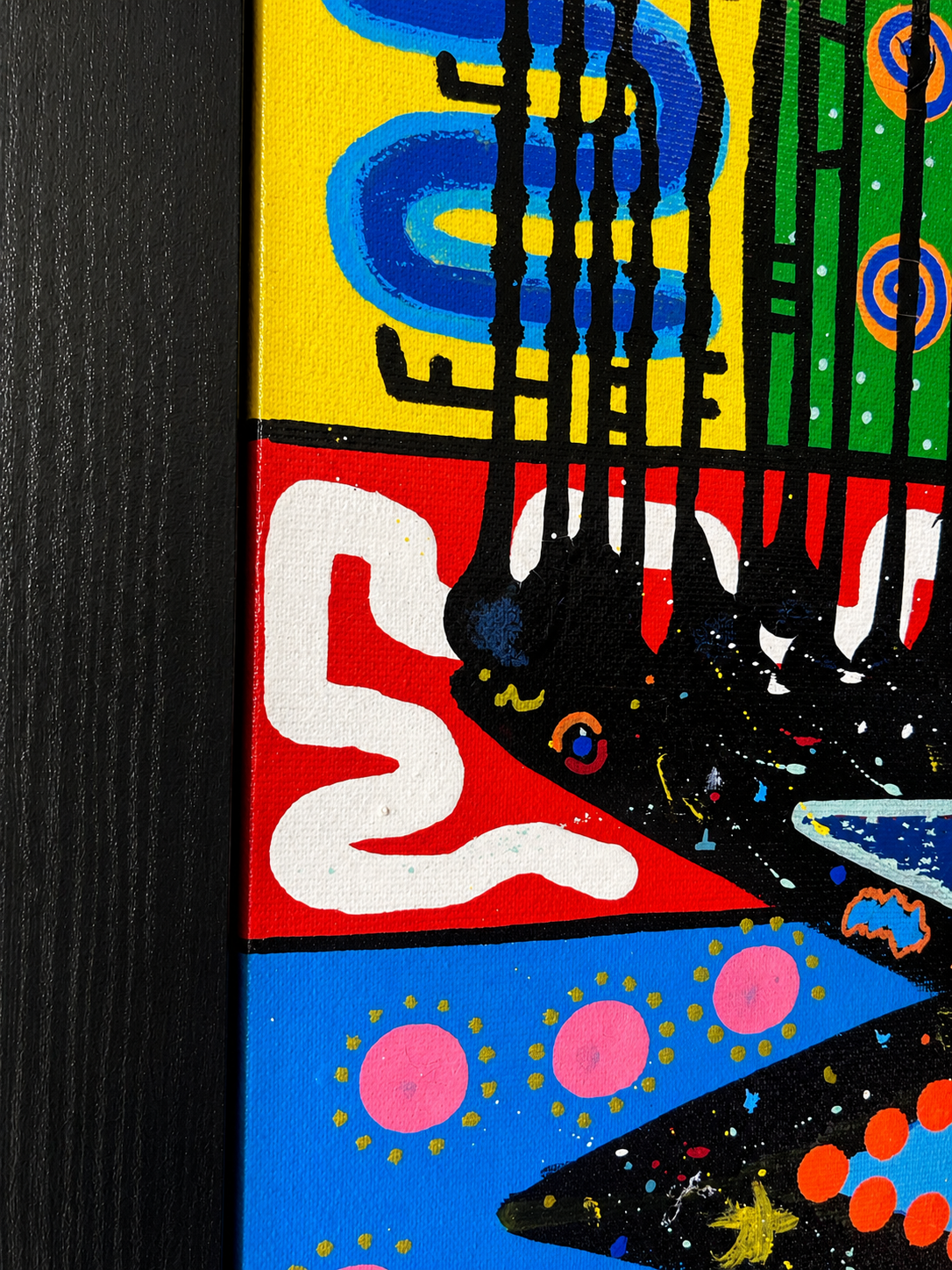 Originalmålning av Linus Cinnamoni – Färgstark Mixed Media 80 × 80 cm