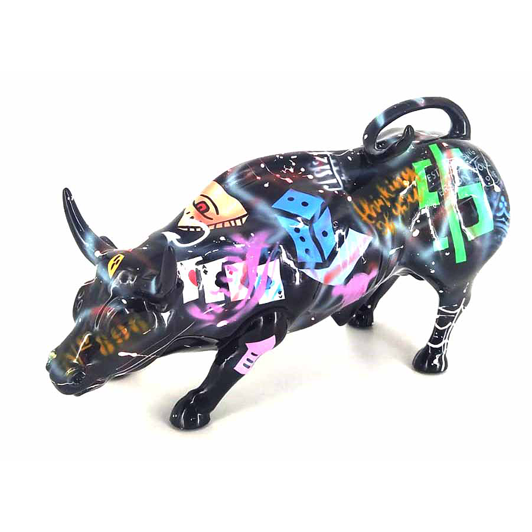Tjur Black Gambler (S) - Handmålad och Numrerad Skulptur med Certifikat