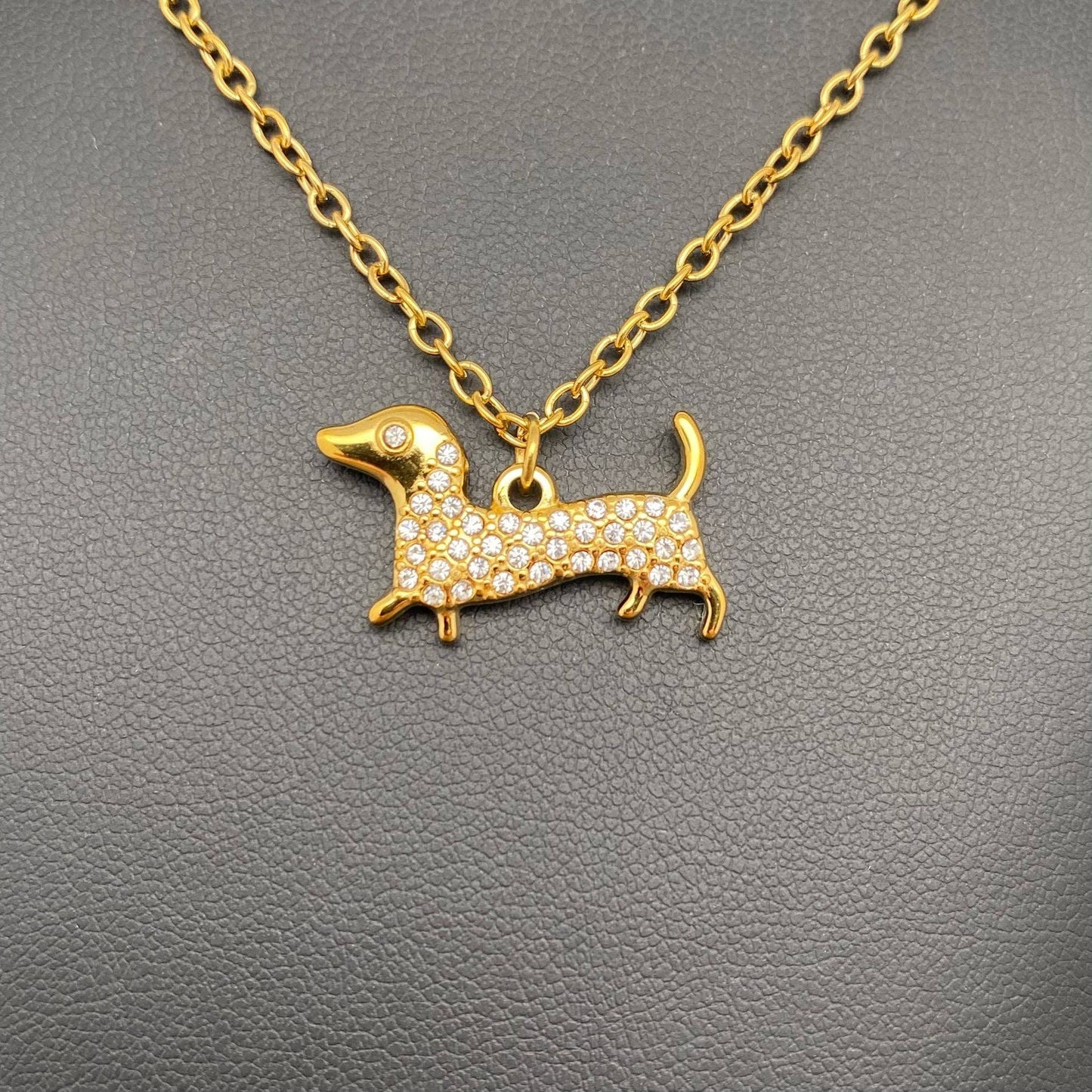 Taxhalsband Med Zirkonia och 18K Guldplätering