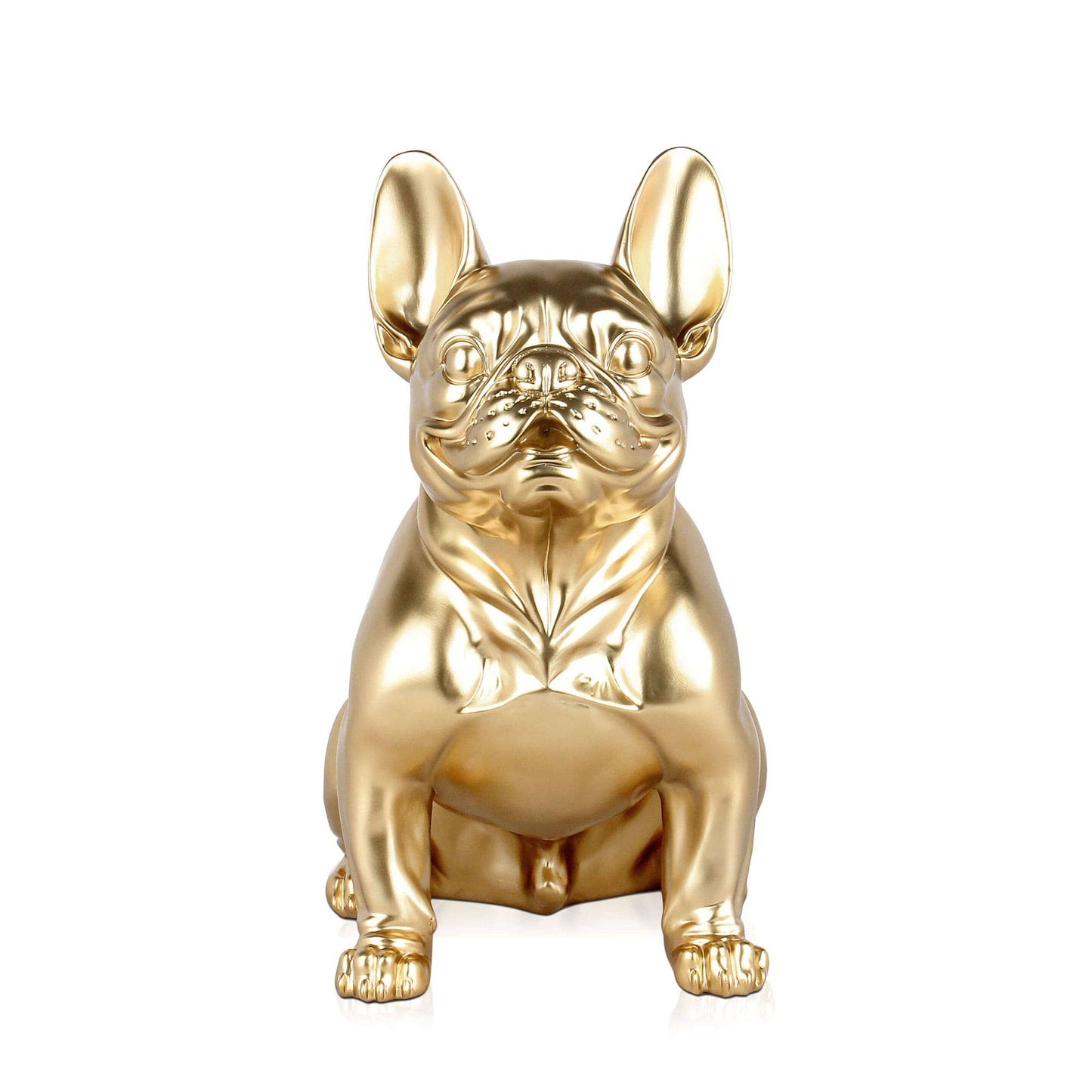 Hund (Large) - Fransk Bulldog - Hartsskulptur - Guld - Prydnad