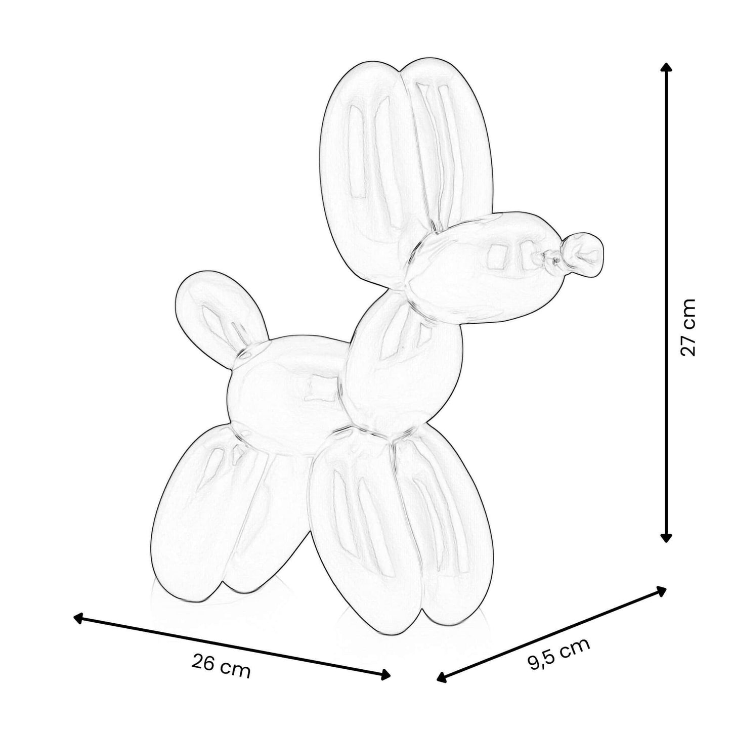 Ballonghund - Hartsskulptur - Ferrari-Röd - Prydnad