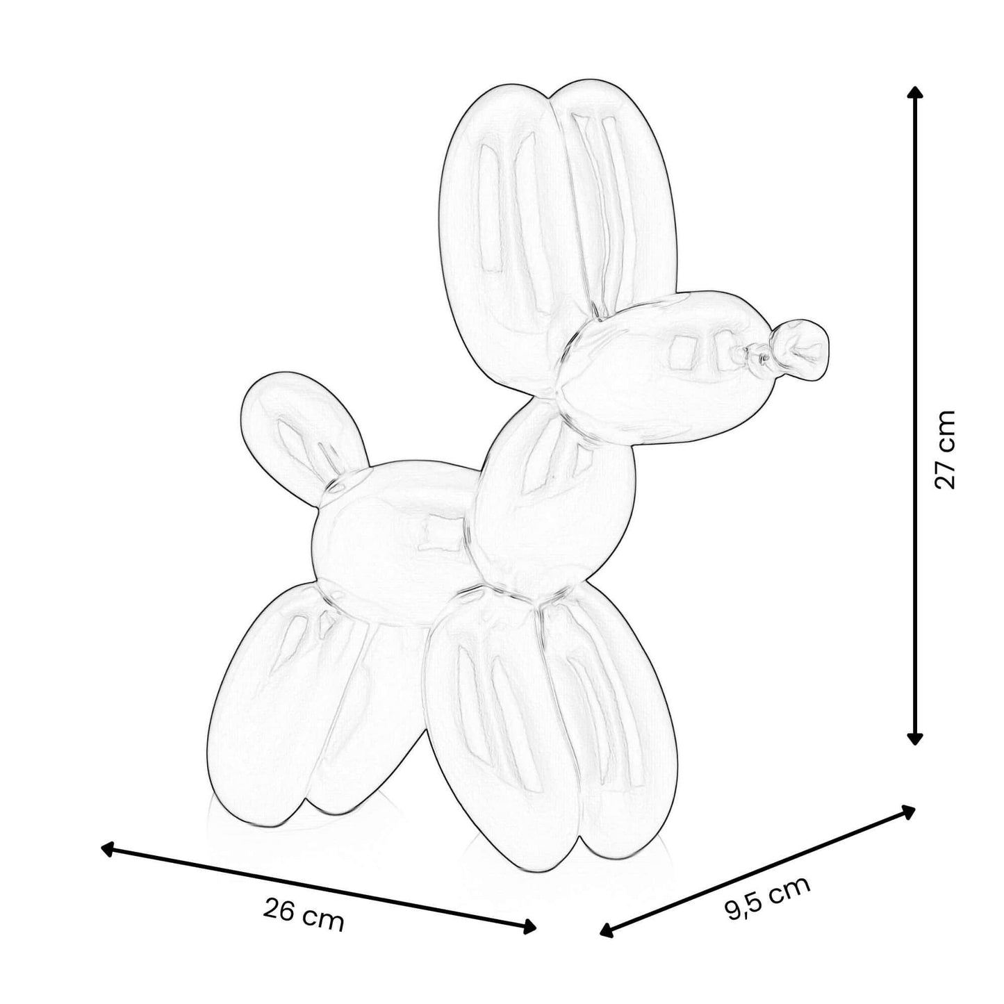Ballonghund - Hartsskulptur - Silver - Prydnad