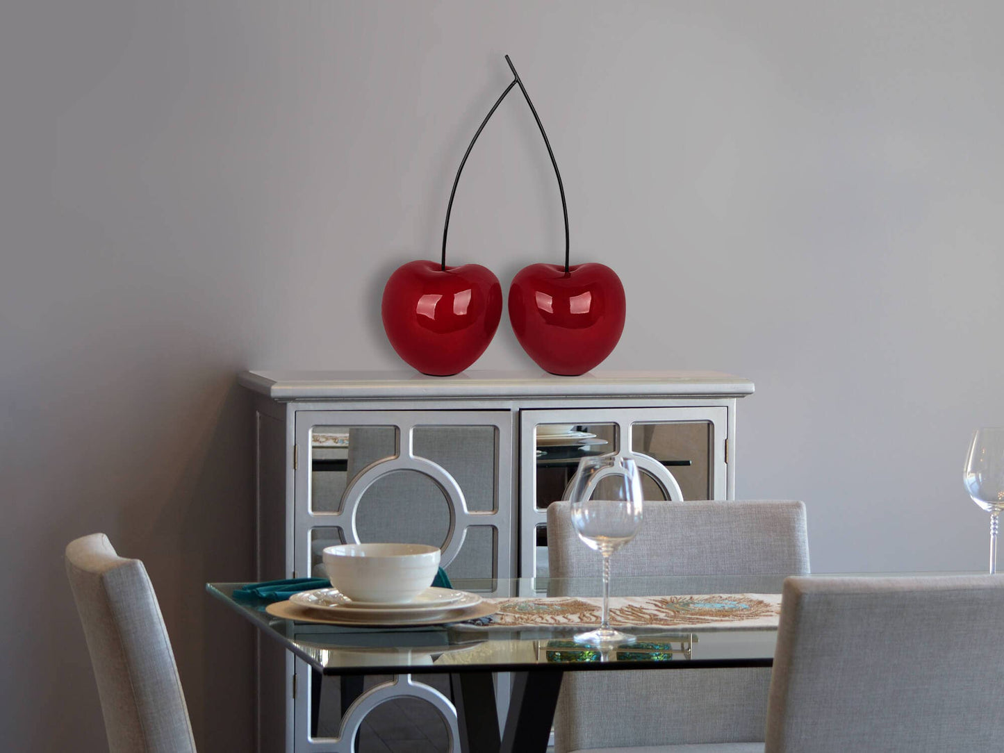 Körsbär Dubbel (XL) - Hartsskulptur – Röd