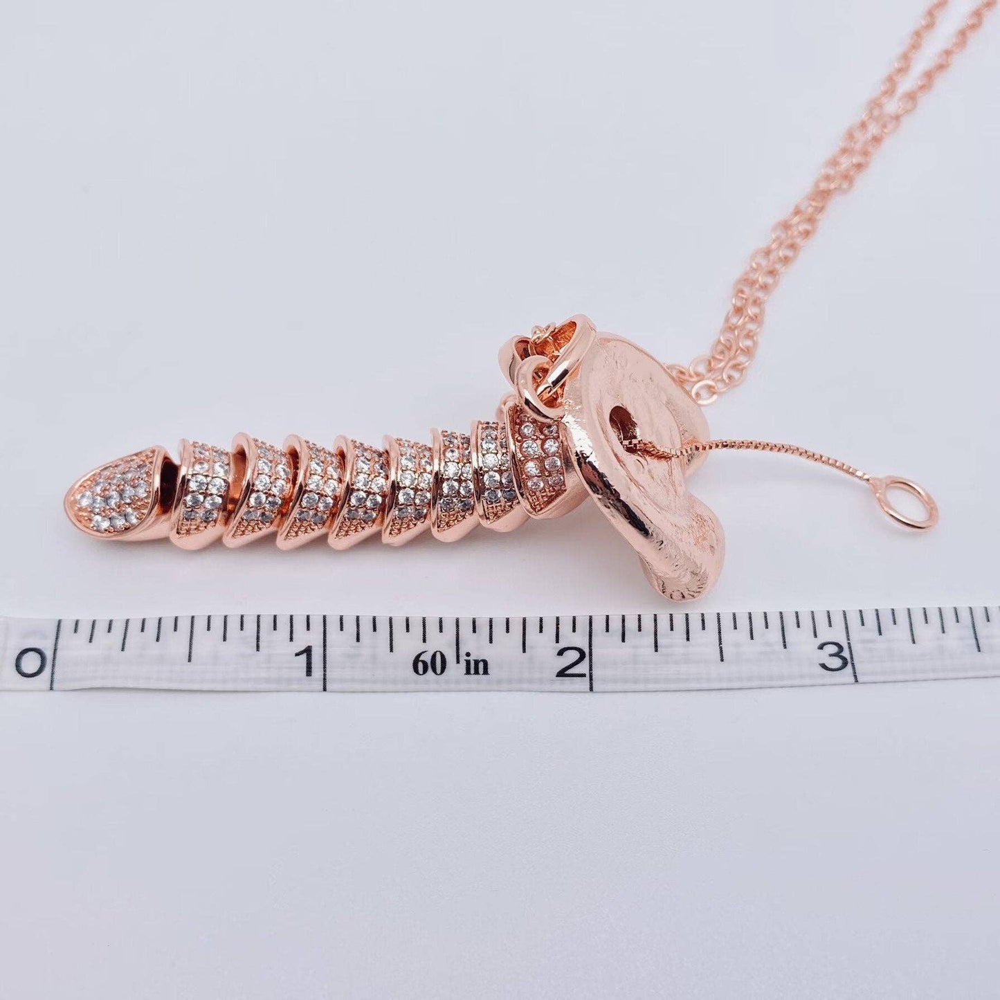 Roséguld med Strass- Halsband med Manlig Symbol