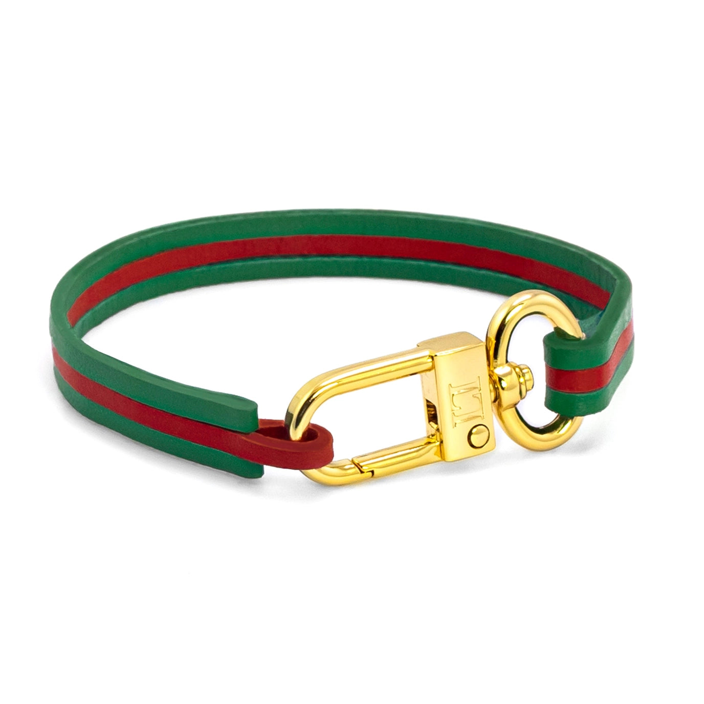 Handgjort Armband i Italienskt Läder Med Guldfärgat Lås