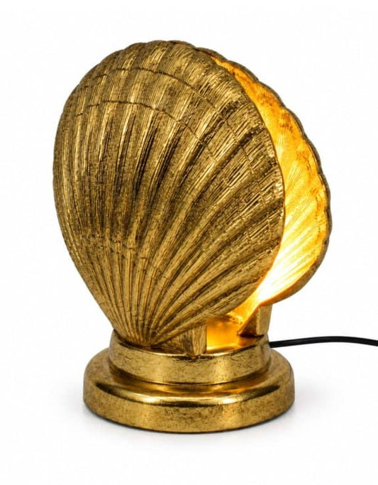 Bordslampa Snäckskal – Antikguld Statementlampa