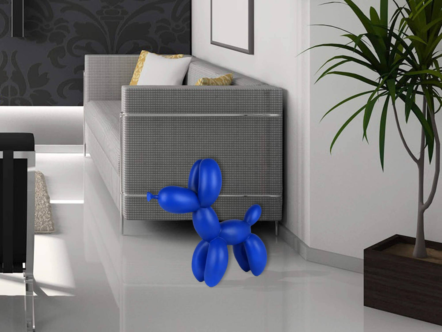 Ballonghund (XL) - Hartsskulptur - Blå