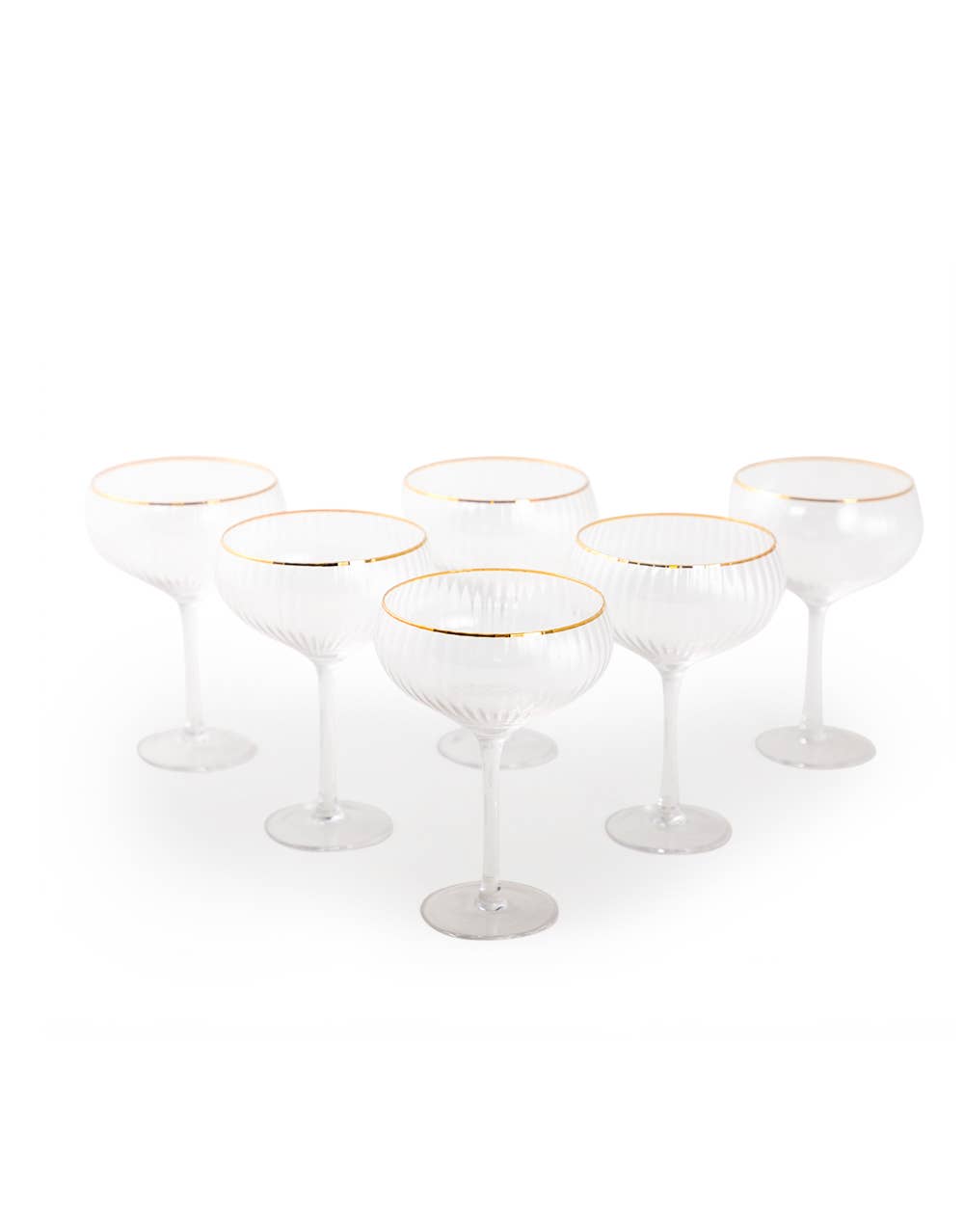 Champagneglas Coupe Med Guldkant – Set Om 6