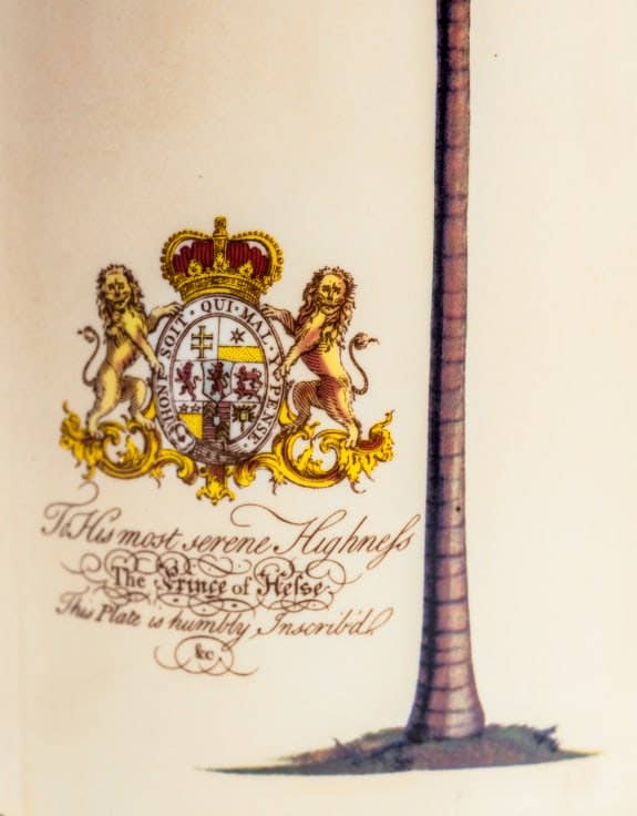 Paraplyställ i Keramik Med Palm och Heraldiskt Emblem