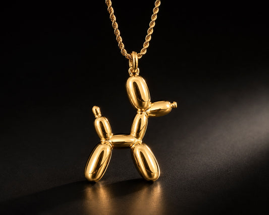 Liten Ballonghund Smycke - 18K Guldpläterat - Halsband med Berlock