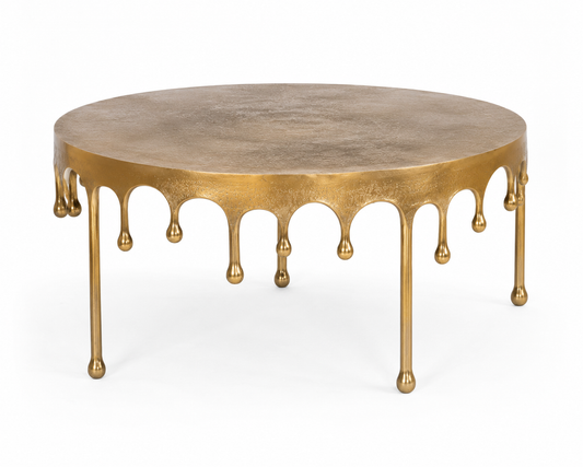 Dali Soffbord I Guldfärgad Aluminium Med Droppande Design