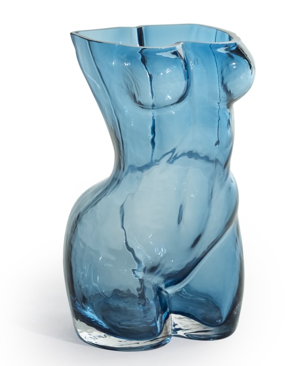 Blå Skulptural Glasvas – Kvinnofigur