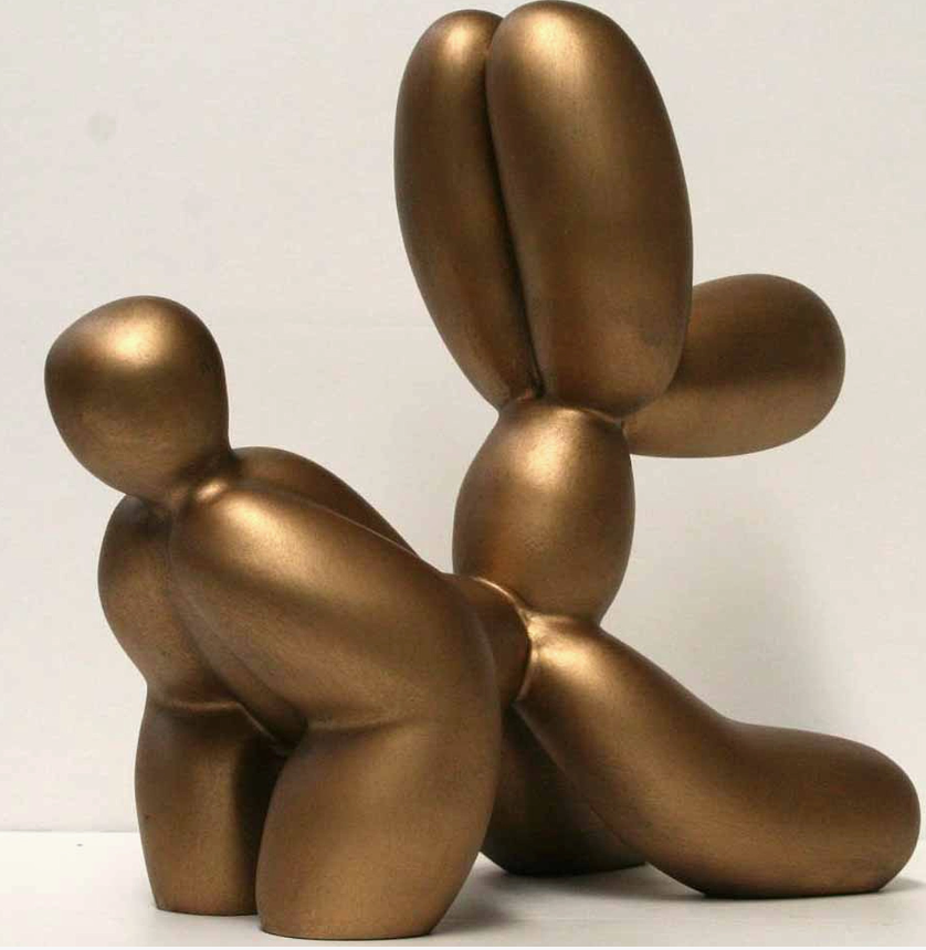 Bronsfärgad Ballonghund Skulptur I Begränsad Upplaga