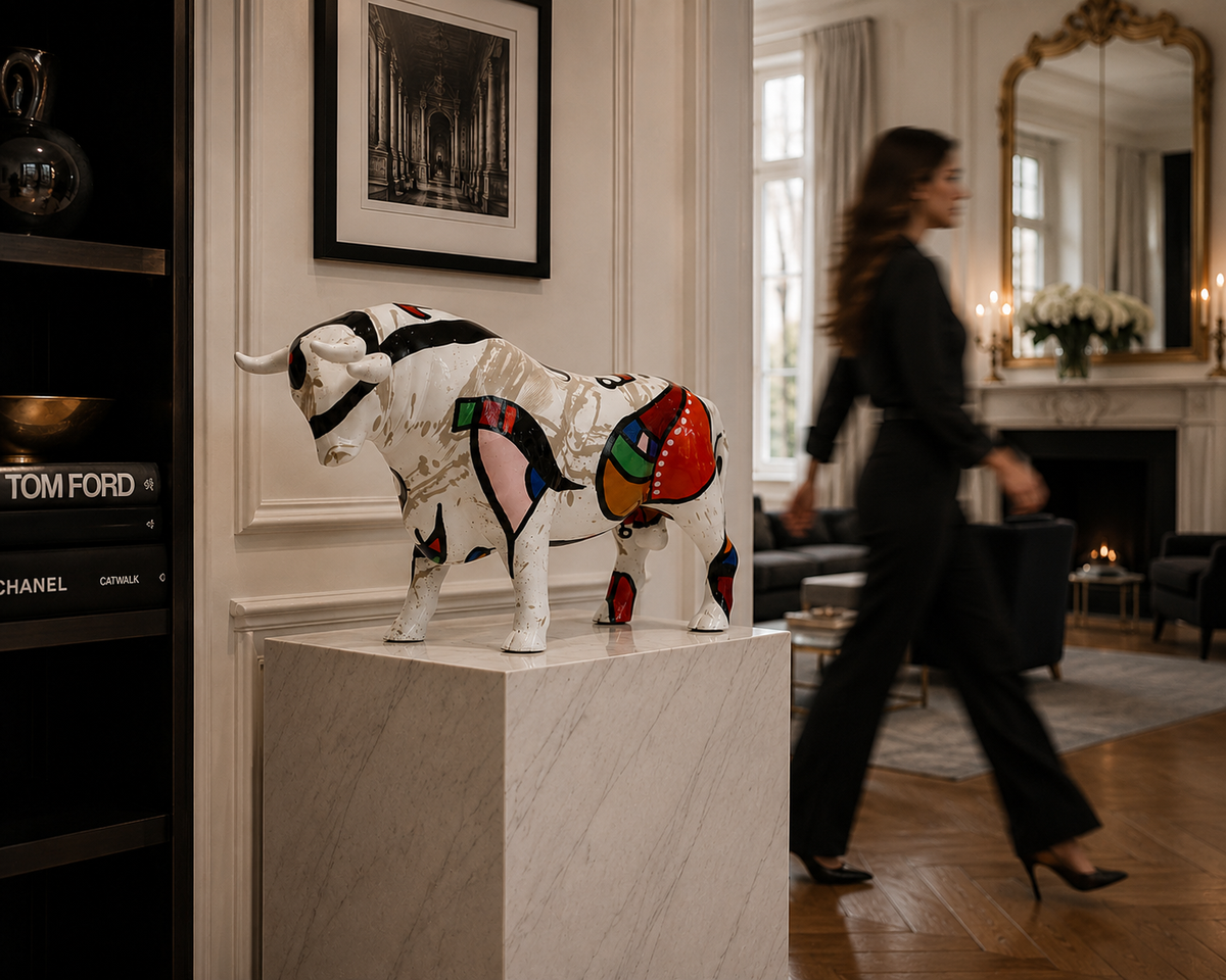 Tjur Hommage à Joan Miró (XL)  – Handmålad och Numrerad Skulptur med Certifikat | Limited Edition