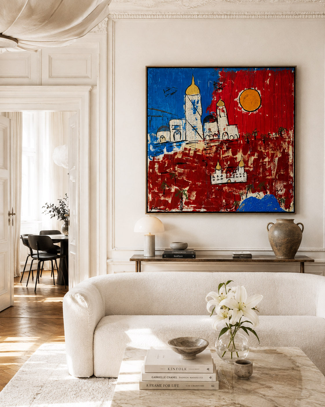 Where the Rich Men Party – Originalmålning av Gina Cinnamoni 100 × 100 cm