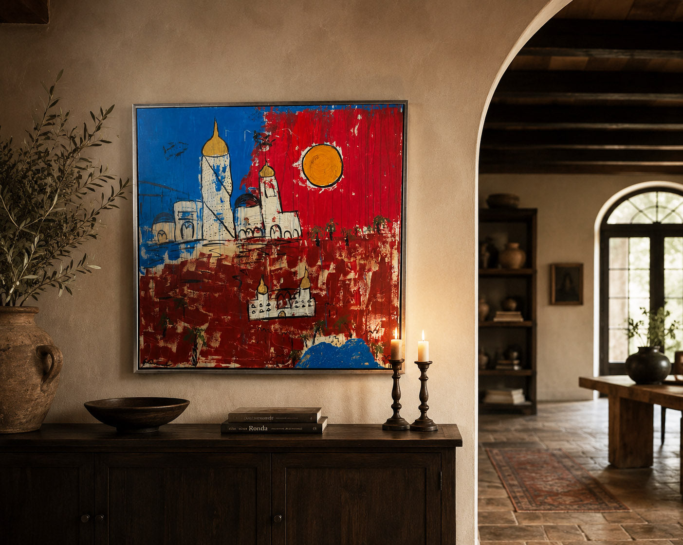 Where the Rich Men Party – Originalmålning av Gina Cinnamoni 100 × 100 cm