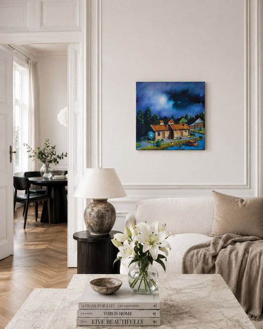 Originalmålning av Mikael Jansson – Oljemålning 50 × 50 cm