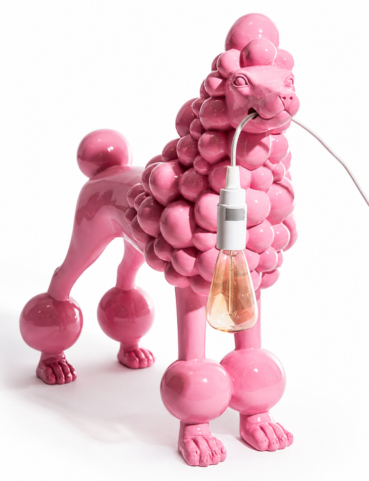 Bordslampa Pudel Rosa – Skulptural Designlampa med Personlighet