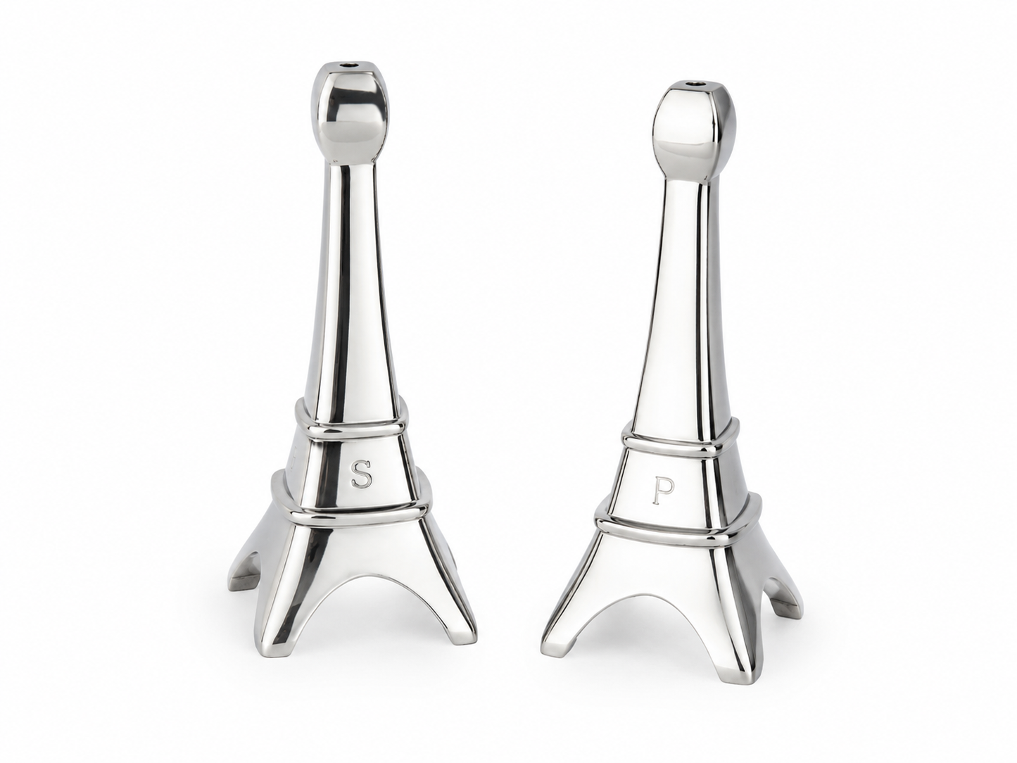 Salt- Och Pepparkar Eiffeltorn I Silver – Set Om 2