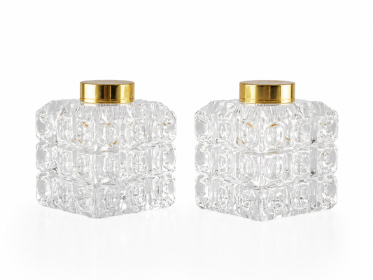 Salt- och Pepparkar i Glas med Gulddetaljer – 2-pack