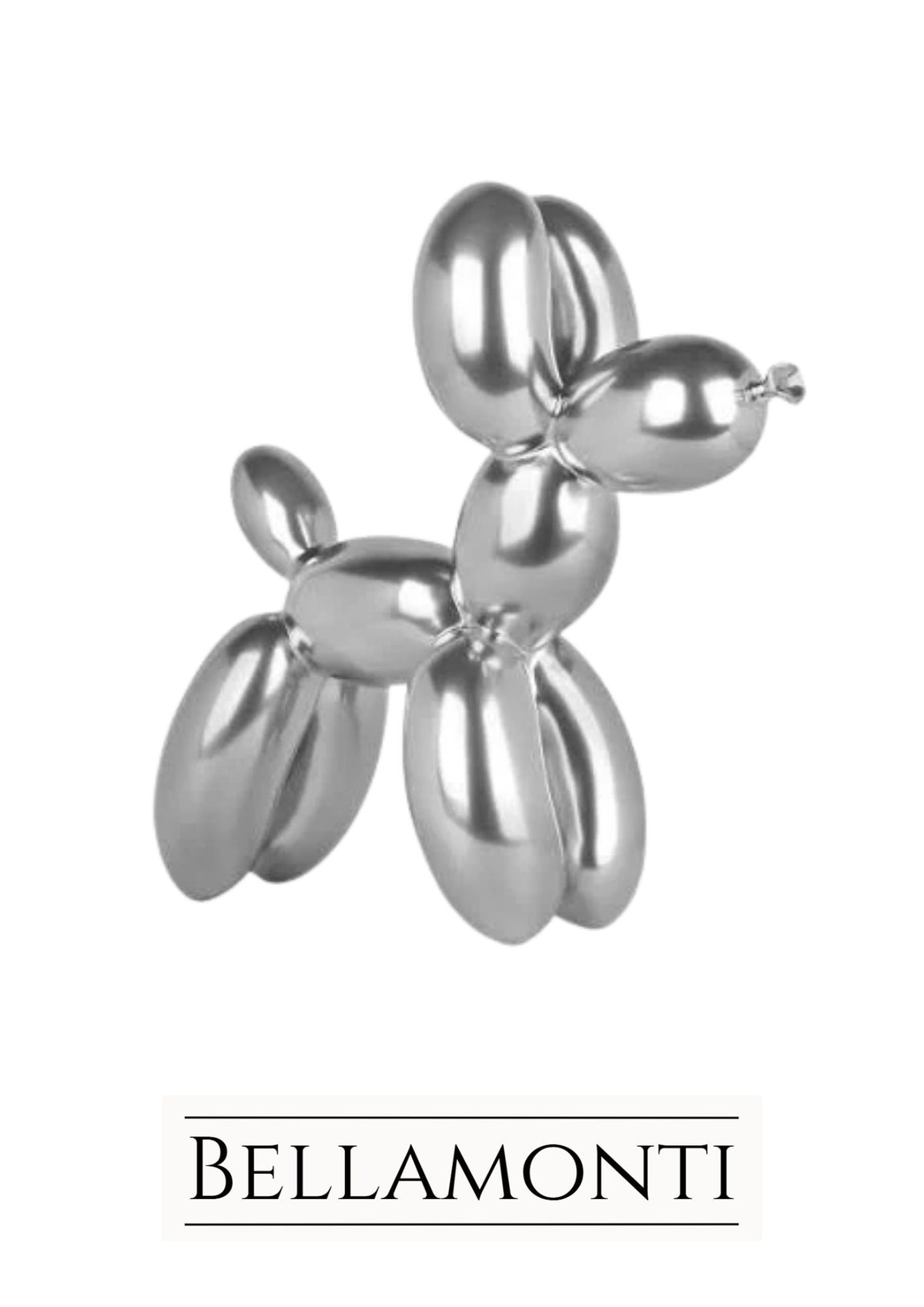 Speglande Silver Ballonghund (M) - Bellamonti Collection