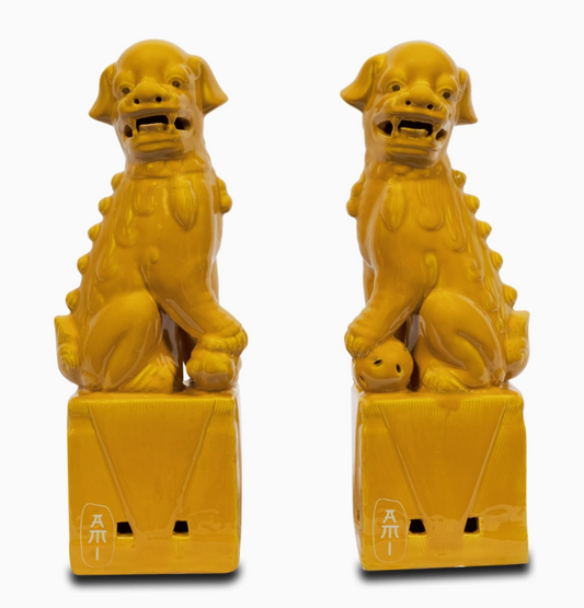 Gula Fu-Lejon I Keramik – Set Om 2
