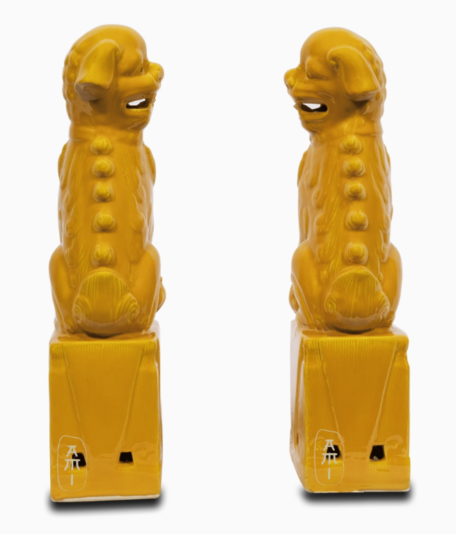 Gula Fu-Lejon I Keramik – Set Om 2