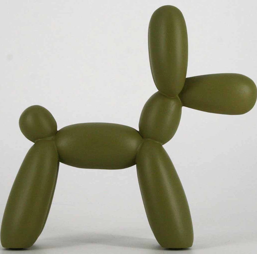 Mossgrön Ballonghund Skulptur I Begränsad Upplaga (M)