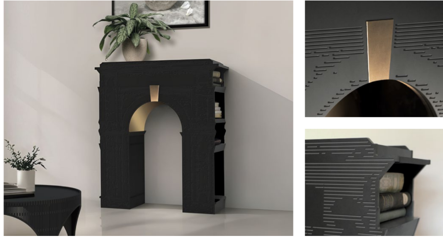 Triomphe Konsolbord I Svart Och Mässing – Design Julien Gorrias