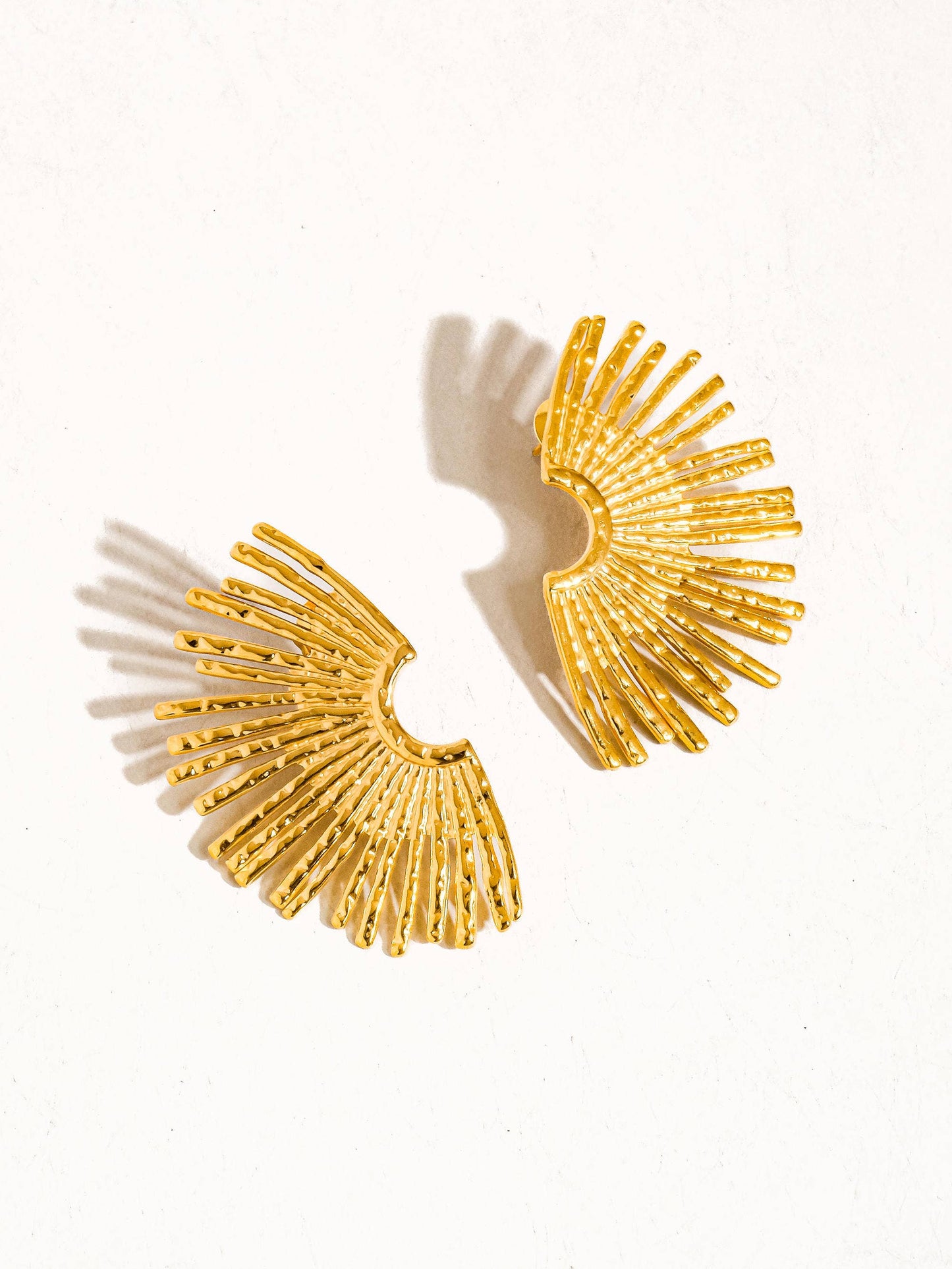 Teresa - 18K Gold Plated Sunburst Earrings: Gold