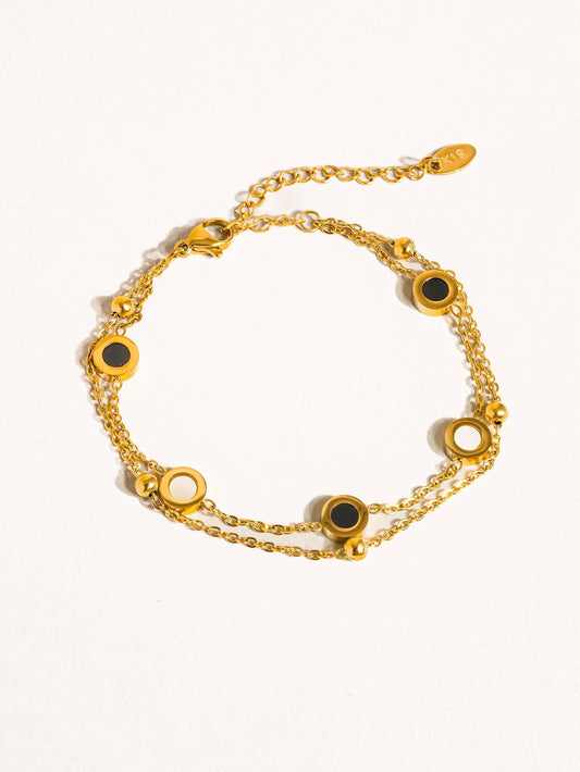 Nadia - 18K Gold Plated Bracelet With Circular Details