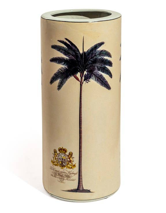 Paraplyställ i Keramik Med Palm och Heraldiskt Emblem