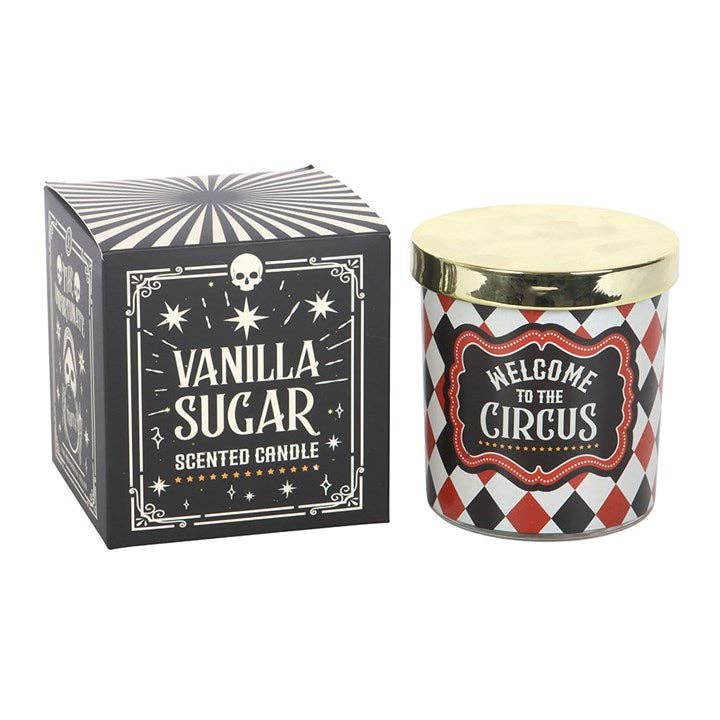 Mystic Circus Doftljus Med Vanilj och Socker – Gotisk Cirkusdesign