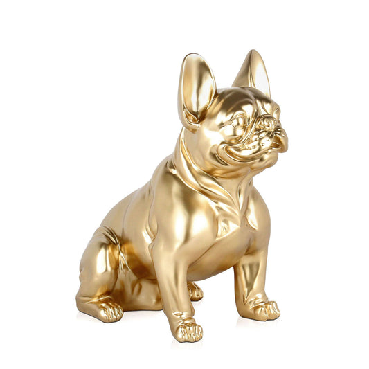 Hund (Large) - Fransk Bulldog - Hartsskulptur - Guld - Prydnad