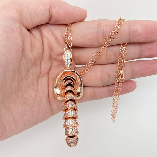 Roséguld med Strass- Halsband med Manlig Symbol