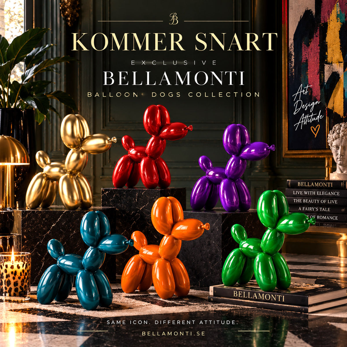 Grön Ballonghund (S) – Bellamonti Exclusive Collection