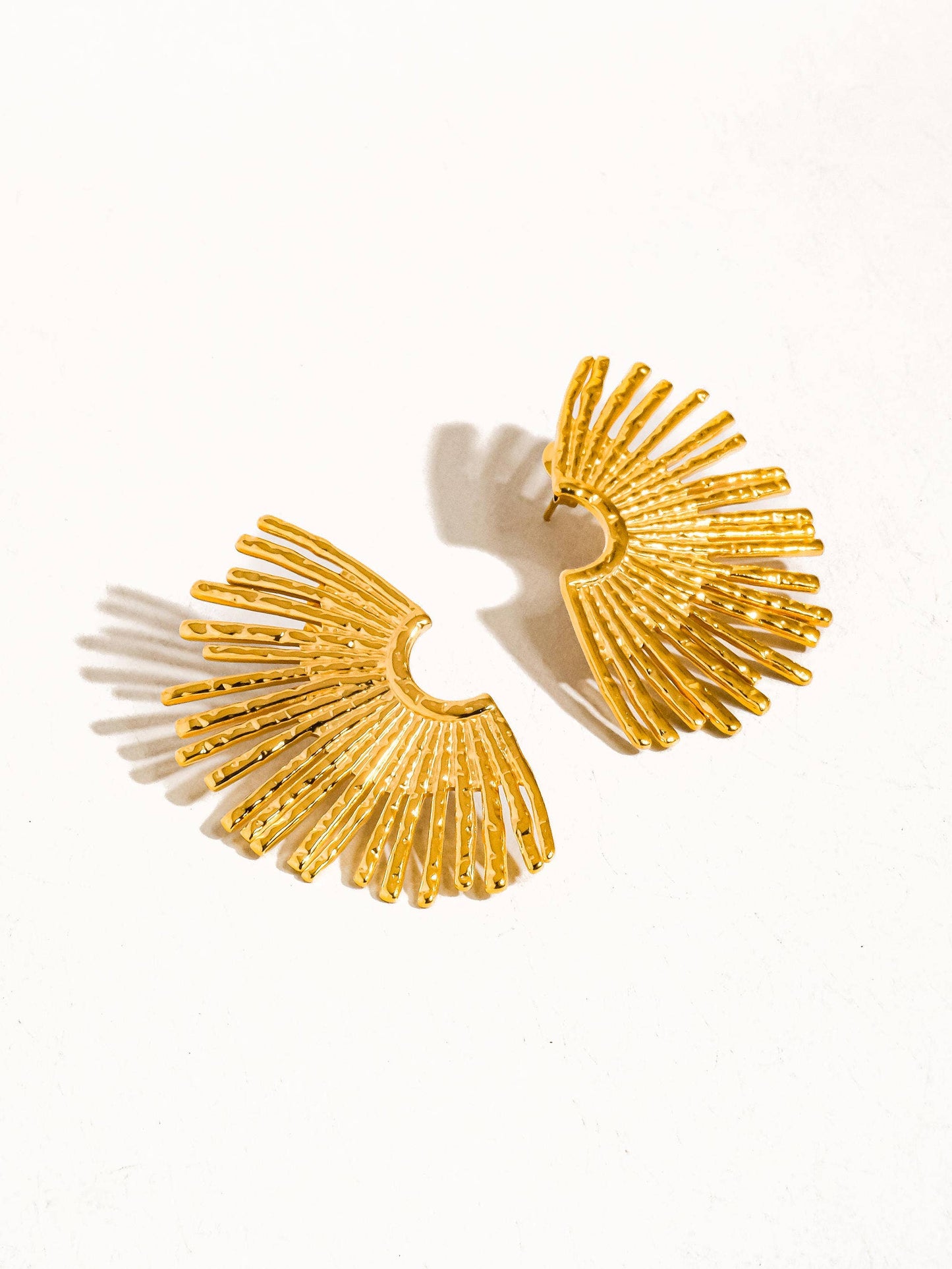 Teresa - 18K Gold Plated Sunburst Earrings: Gold