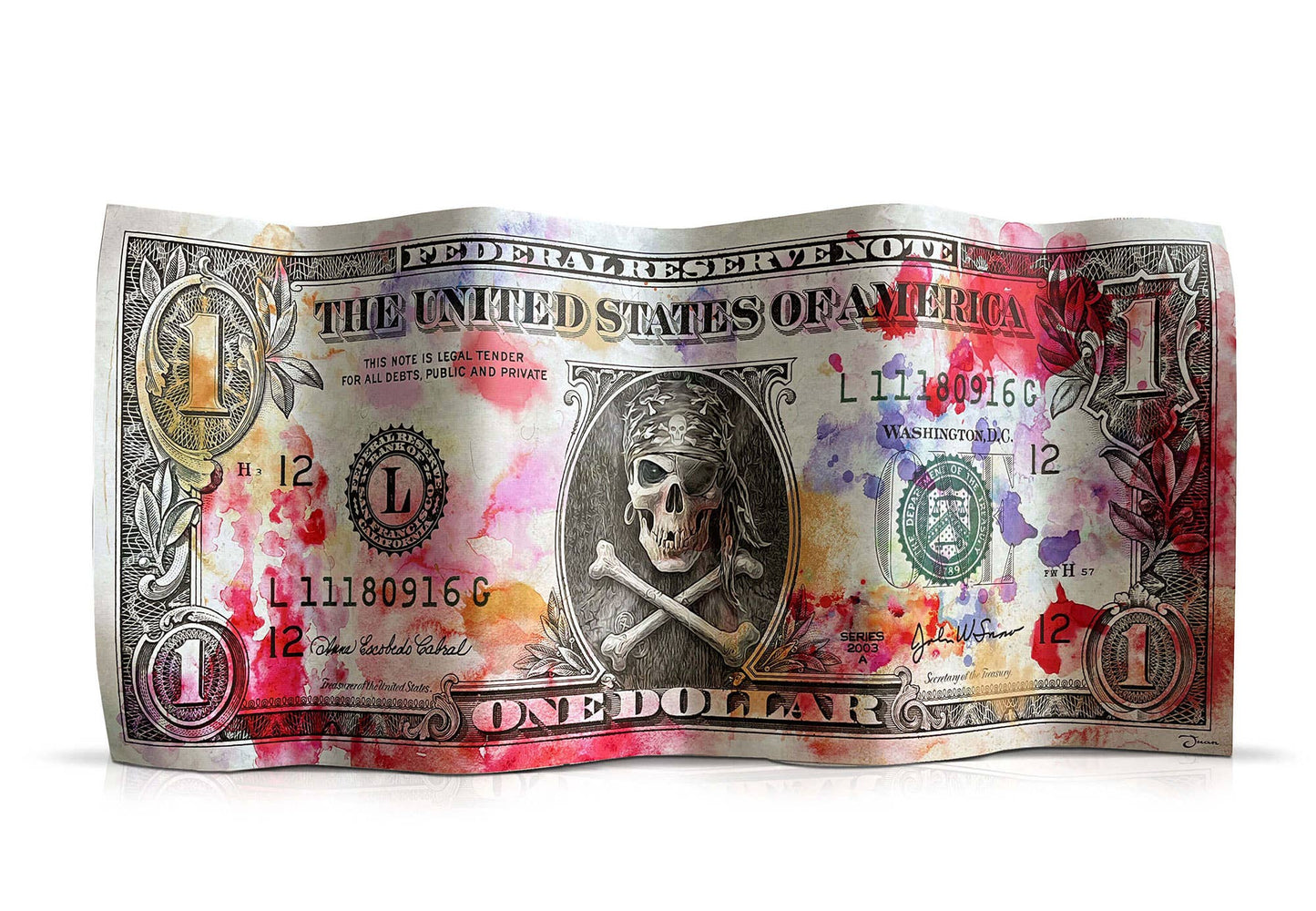 Dollar Bill Pirate Corsair - Sculpture - Popart