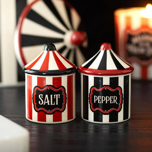 Salt- och Pepparkar Som Randiga Cirkustält – Set om 2