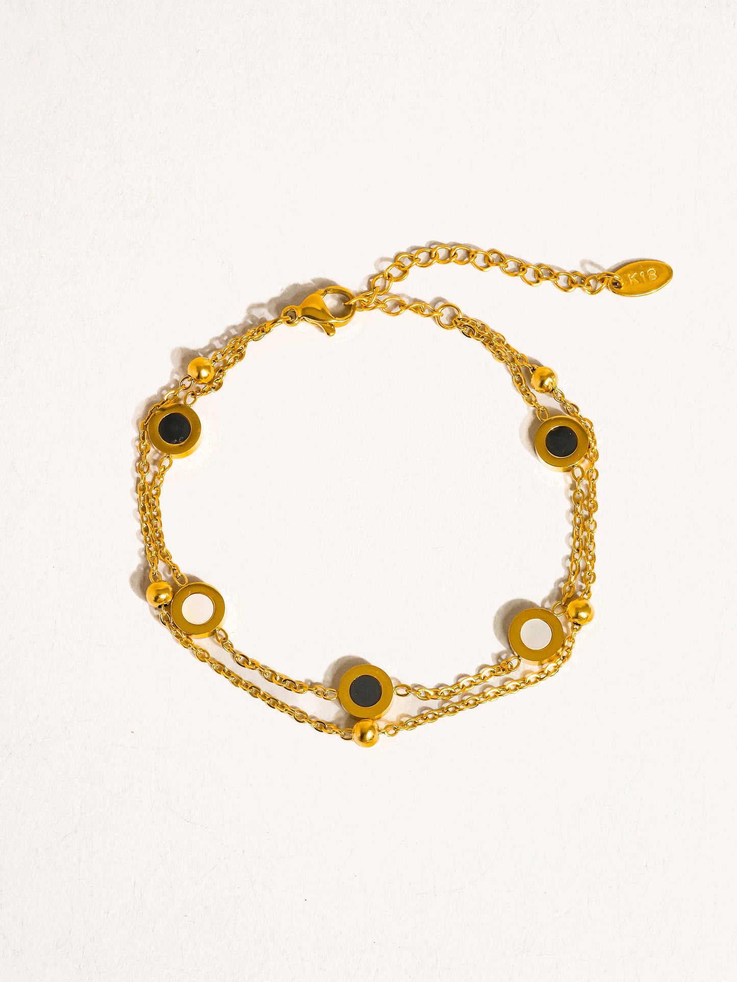 Nadia - 18K Gold Plated Bracelet With Circular Details